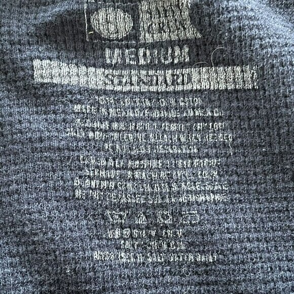 Salty Crew Men's Sz M Blue Thermal Sailor Fisherman Shirt Yellow Logo - Picture 4 of 6